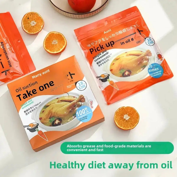 50 Pcs Food Grade Soup Oil Absorbing Sheets: Healthy Stew & Soup Filter Paper for Home Cooking & Baking