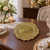 Ornate gold scalloped decorative charger plate