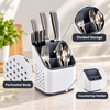 DecoBella Countertop Cutlery Holder feature infographic