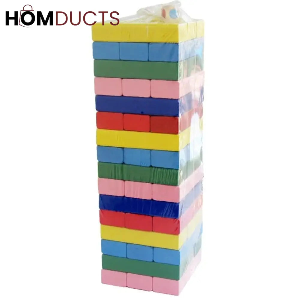 54Pcs Colorful Wooden Wood Layer Stack Tumbling