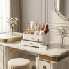 ECOCO 2-Drawer Cosmetic & Jewellery Organizer with Open Top Storage – White Makeup Organizer
