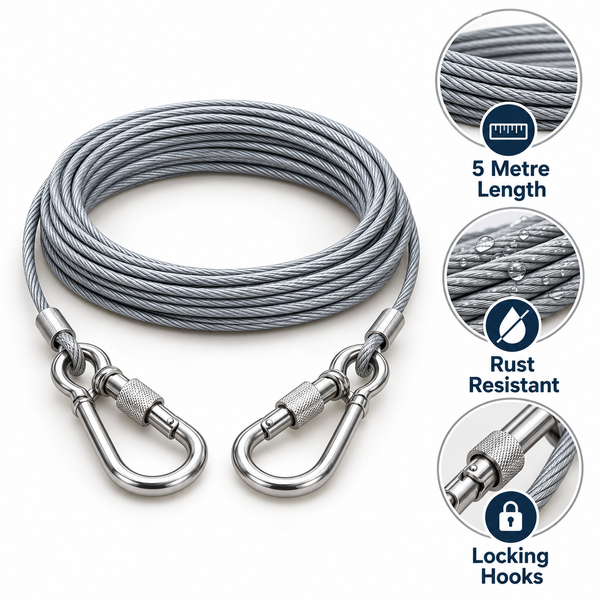 Features of 5 metre rust-resistant metal clothesline