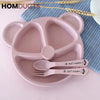 5Pcs Bear Plate Set With Spoon