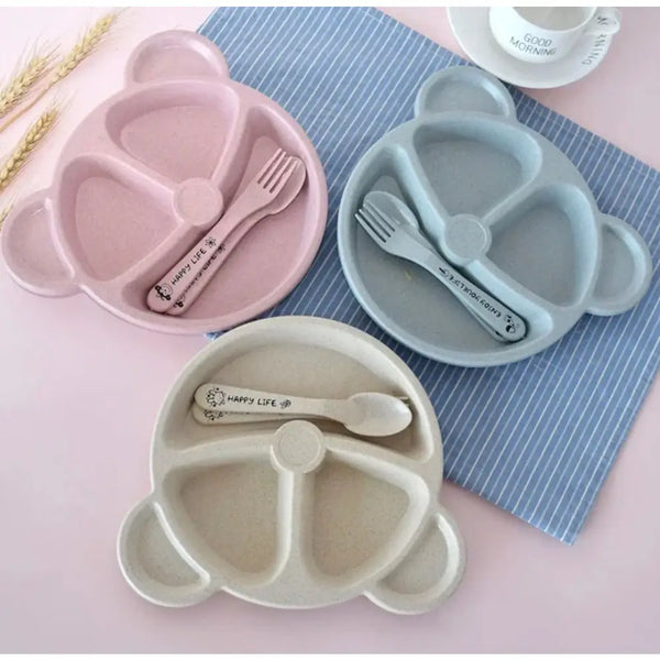 5Pcs Bear Plate Set With Spoon