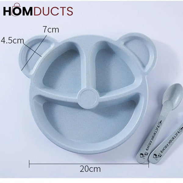 5Pcs Bear Plate Set With Spoon