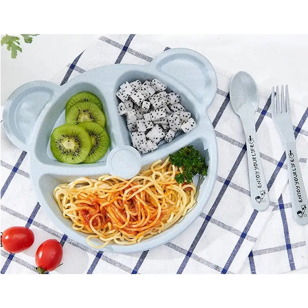 5Pcs Bear Plate Set With Spoon