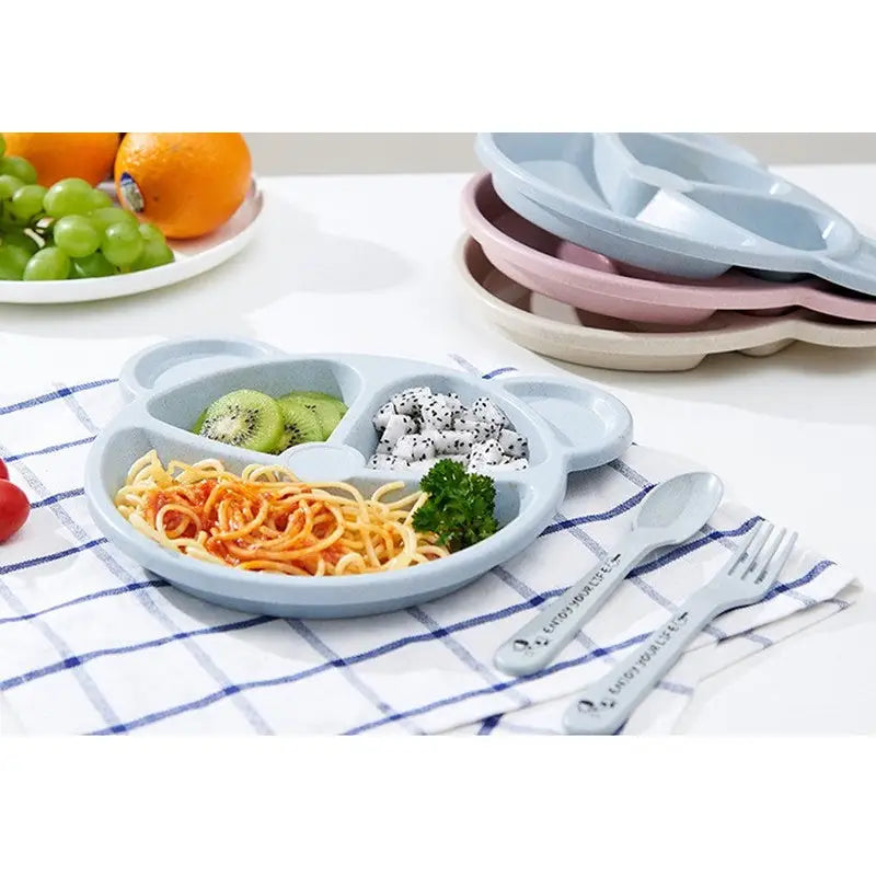 5Pcs Bear Plate Set With Spoon