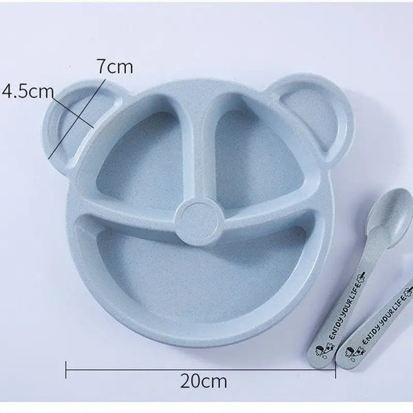 5Pcs Bear Plate Set With Spoon