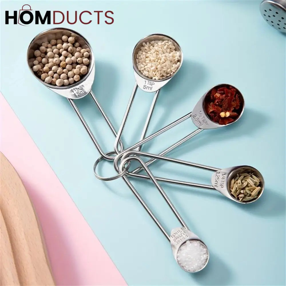 5Pcs Stainless Steel Measuring Spoon