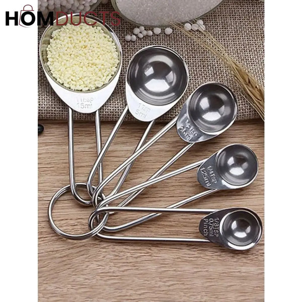 5Pcs Stainless Steel Measuring Spoon