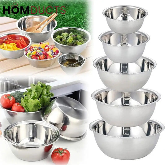 5Pcs Stainless Steel Multipurpose Bowl Set