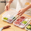 6-Grid Fridge & Freezer Food Storage Box with Lid - Reusable Plastic Container