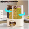 6-Grid Rotating Food Grain Dispenser & Storage Container (6kg) - Kitchen Organizer