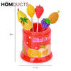 6 Pcs Fruit Pattern Fork