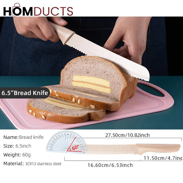 6 Pcs Stainless Steel Colorful Knife Set