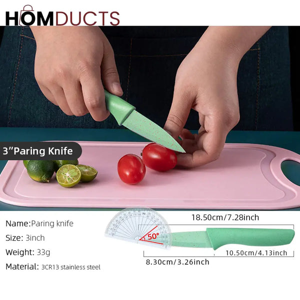 6 Pcs Stainless Steel Colorful Knife Set