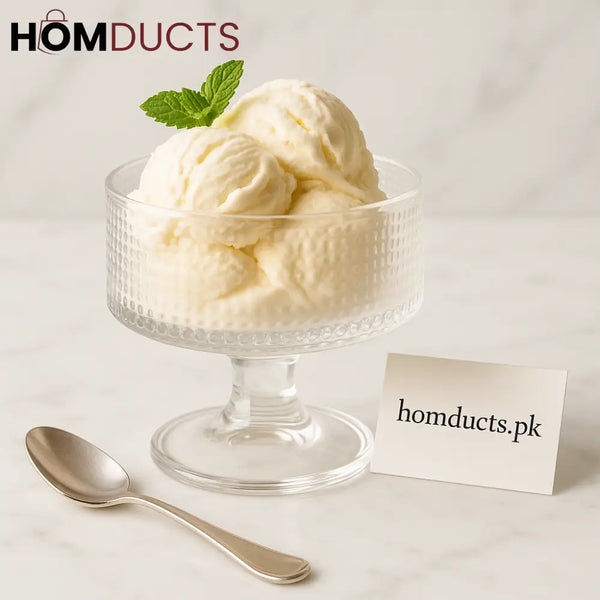 6-Piece Luxury Textured Glass Ice Cream Bowl Set