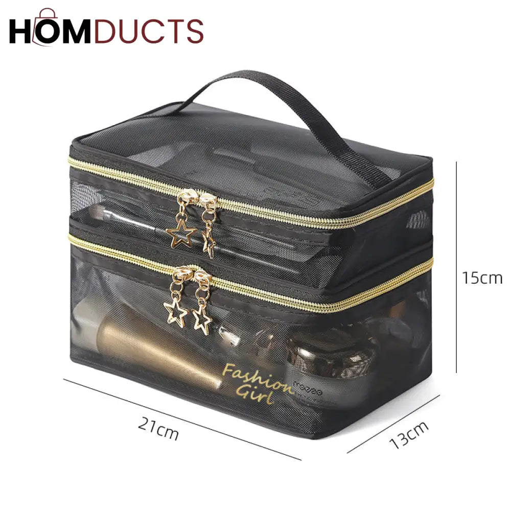 6Pcs Clear Mesh Travel Bag Set