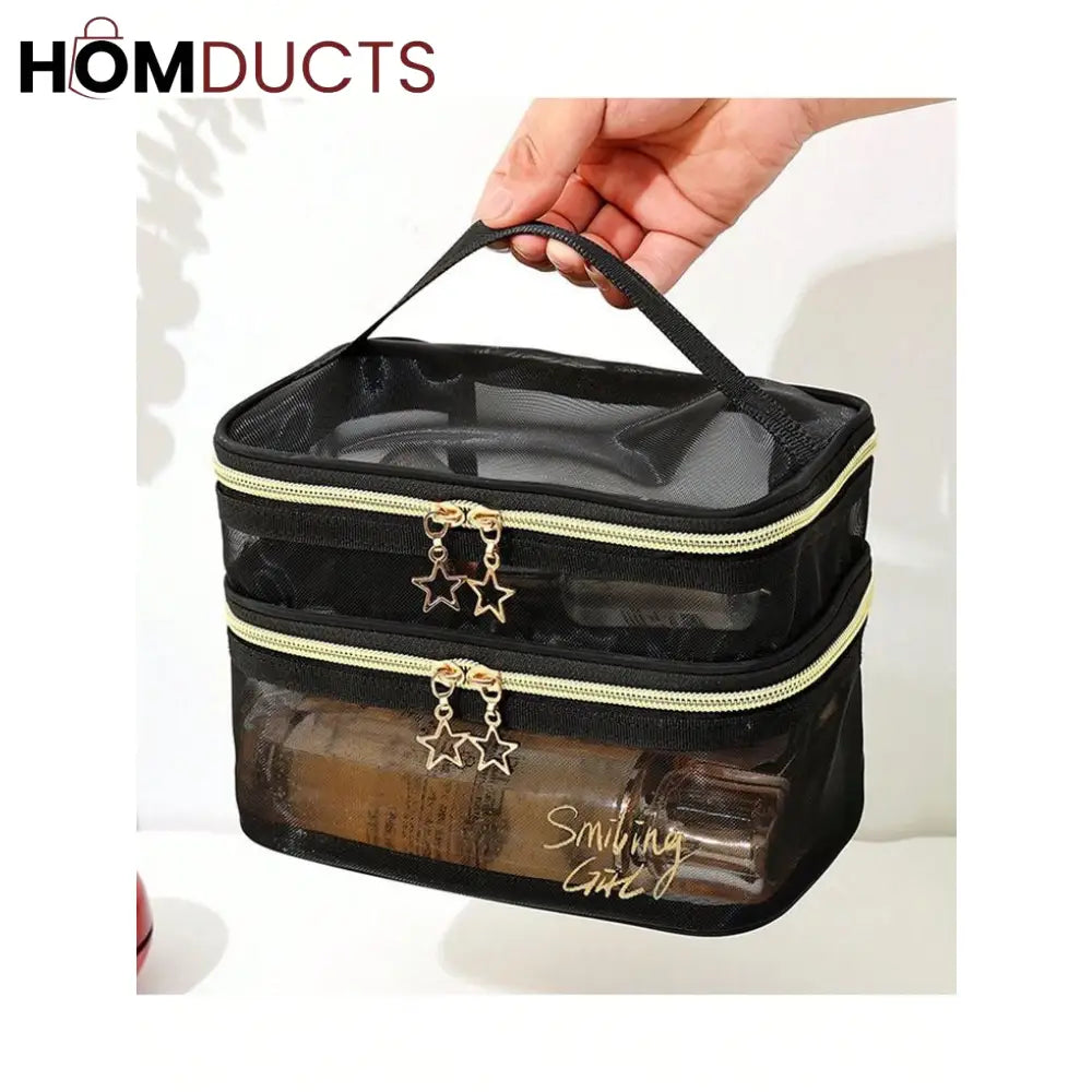 6Pcs Clear Mesh Travel Bag Set