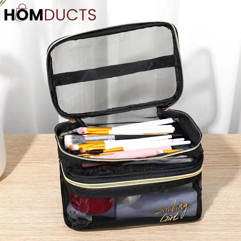 6Pcs Clear Mesh Travel Bag Set