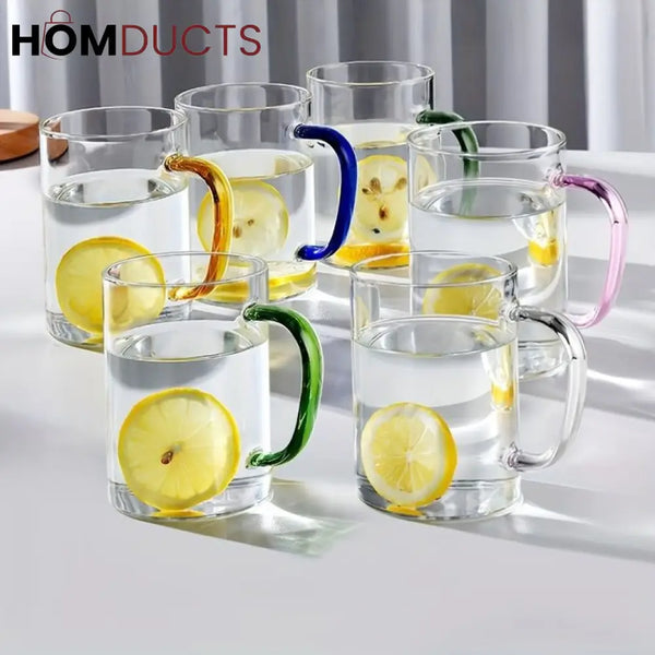 6Pcs Heat Resistant Borosilicate Glass Mug Set