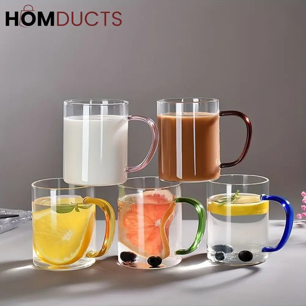 6Pcs Heat Resistant Borosilicate Glass Mug Set