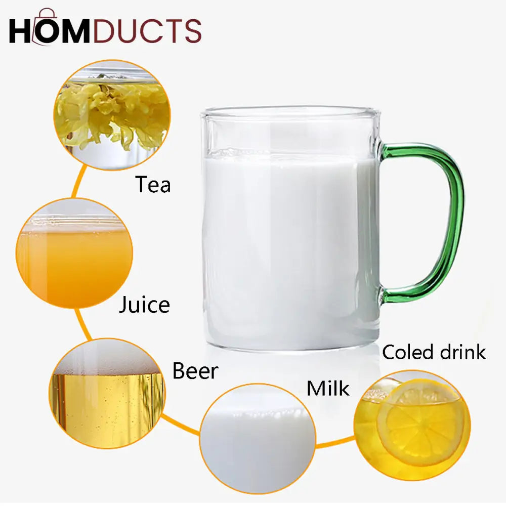 6Pcs Heat Resistant Borosilicate Glass Mug Set