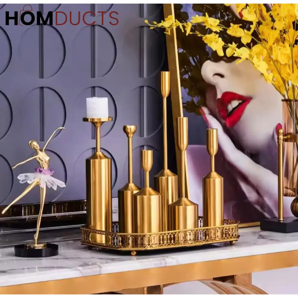 6Pcs Metal Candle Stand