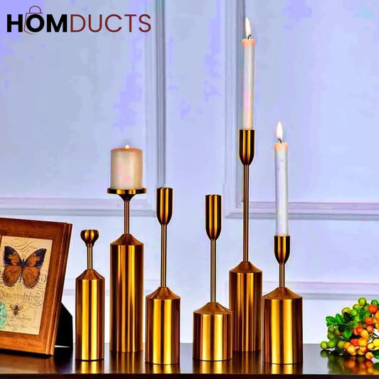 6Pcs Metal Candle Stand