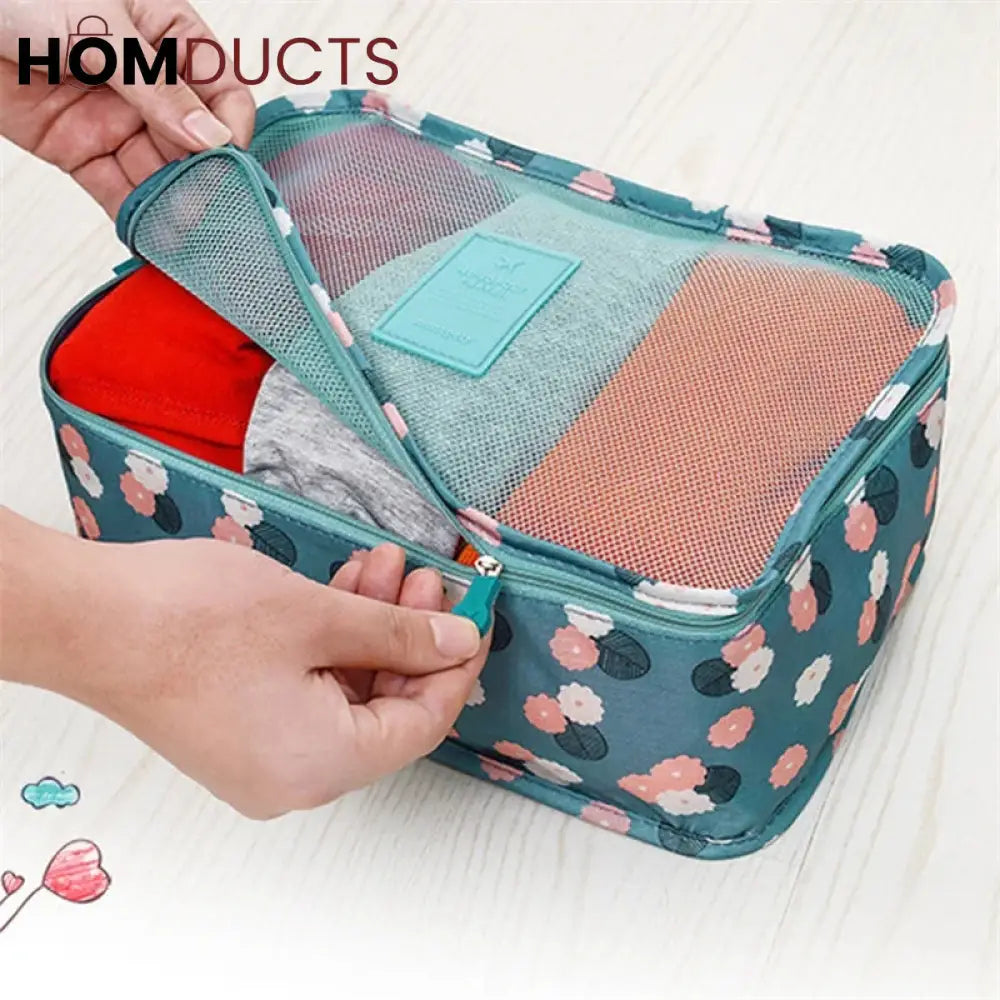 6Pcs Printed Travel Bag Set