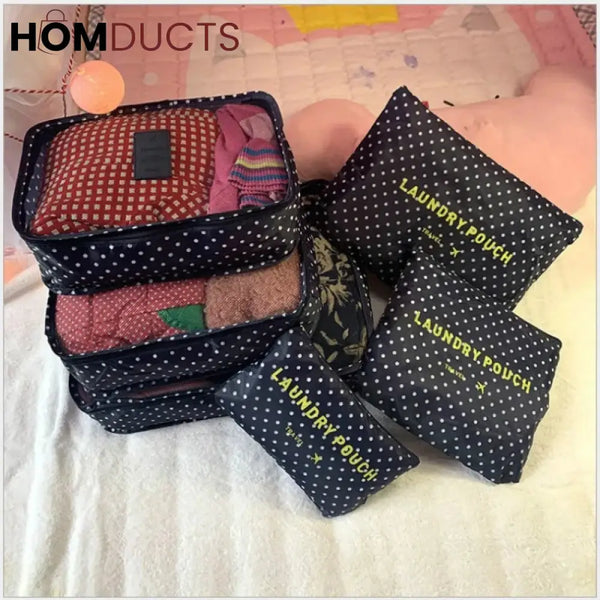 6Pcs Printed Travel Bag Set