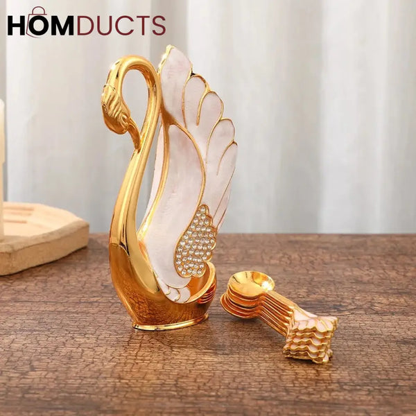 6Pcs Swan Desert Spoon Set