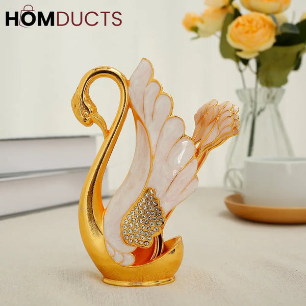 6Pcs Swan Desert Spoon Set