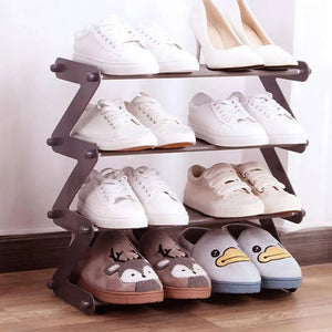 4-Tier Foldable Shoe Rack – Space Saving Multi-Layer Shoe Organizer Stand