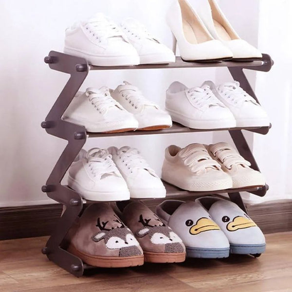 4-Tier Foldable Shoe Rack – Space Saving Multi-Layer Shoe Organizer Stand