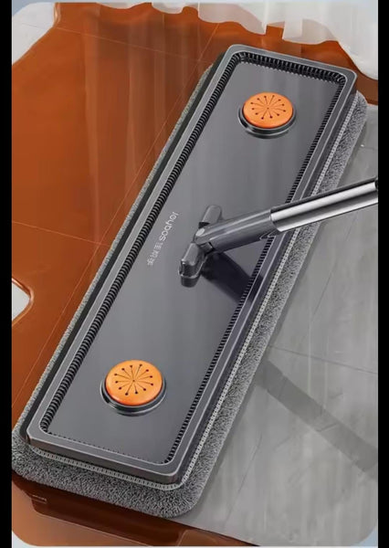 2-in-1 Hands-Free Flat Mop with Dual-Compartment Cleaning Bucket – Microfiber Floor Cleaning Mop Set
