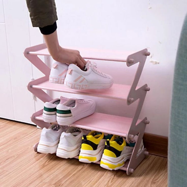 4-Tier Foldable Shoe Rack – Space Saving Multi-Layer Shoe Organizer Stand