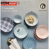Danny Home Multicolour Deep Plates - 8 Inch Porcelain Ceramic (Set of 6)