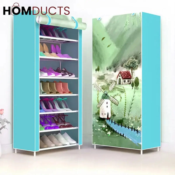 8 Layer Printed Shoe Rack