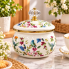 Floral Enamel Sugar Pot with Lid