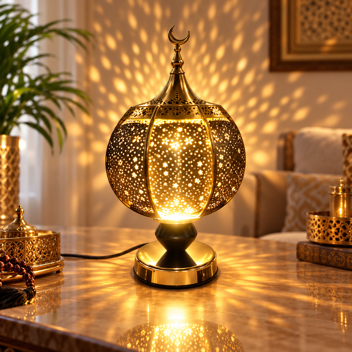 Gold Teardrop Bukhur Lamp