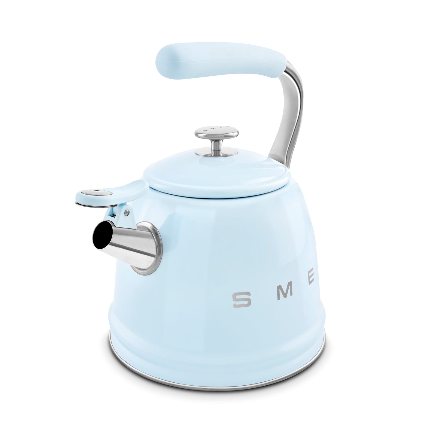 SMEG Retro Whistling Kettle – Pastel Blue Premium Stainless Steel Stovetop Tea Kettle