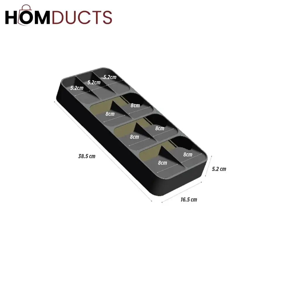 9 Compartment Drawer Cutlery Holder