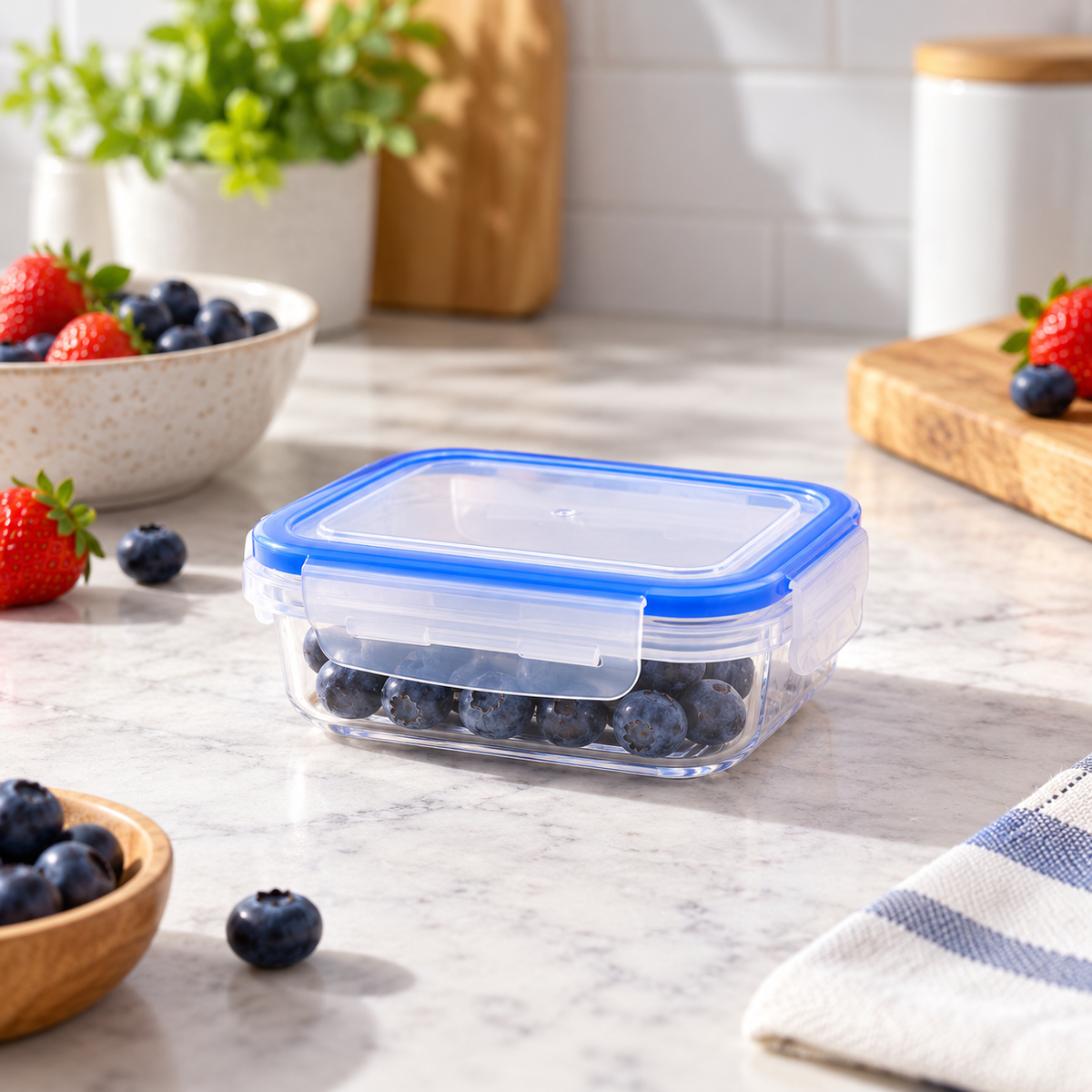 Double Lock Rectangular Food Keeper – 230ml in a premium lifestyle setting
