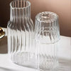 Elegant Ribbed Glass Water and Milk Jug Set – Clear Vintage-Style Carafe with Matching Drinking Glass for Kitchen and Dining