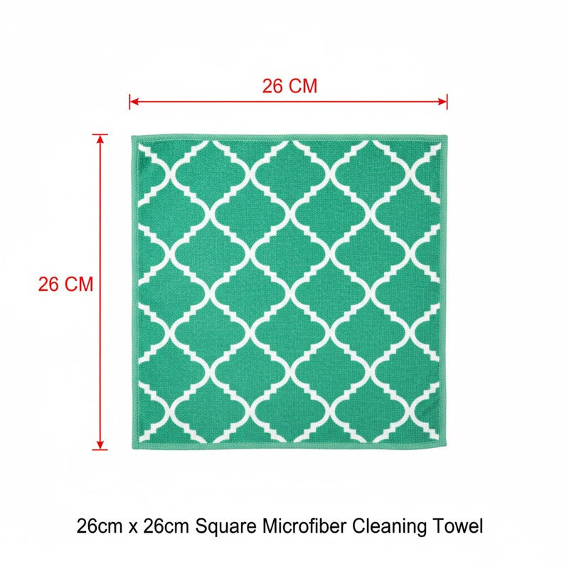 Multipurpose Microfiber Cleaning Towel – Soft & Absorbent Kitchen Cleaning Cloth Pack of 5 (26 × 26 cm)
