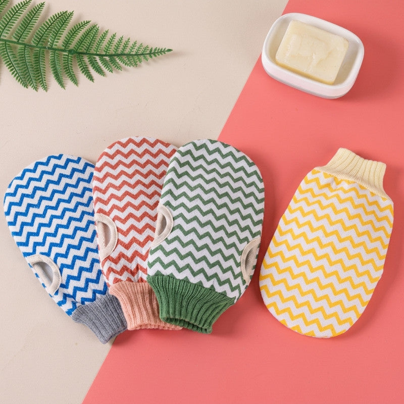 Double-Sided Exfoliating Bath Glove with Hand Grips – Body Scrubber Mitt