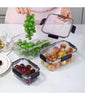 3-Piece Rectangular Airtight Food Storage Container Set with Locking Lids – 300ml, 900ml & 1600ml
