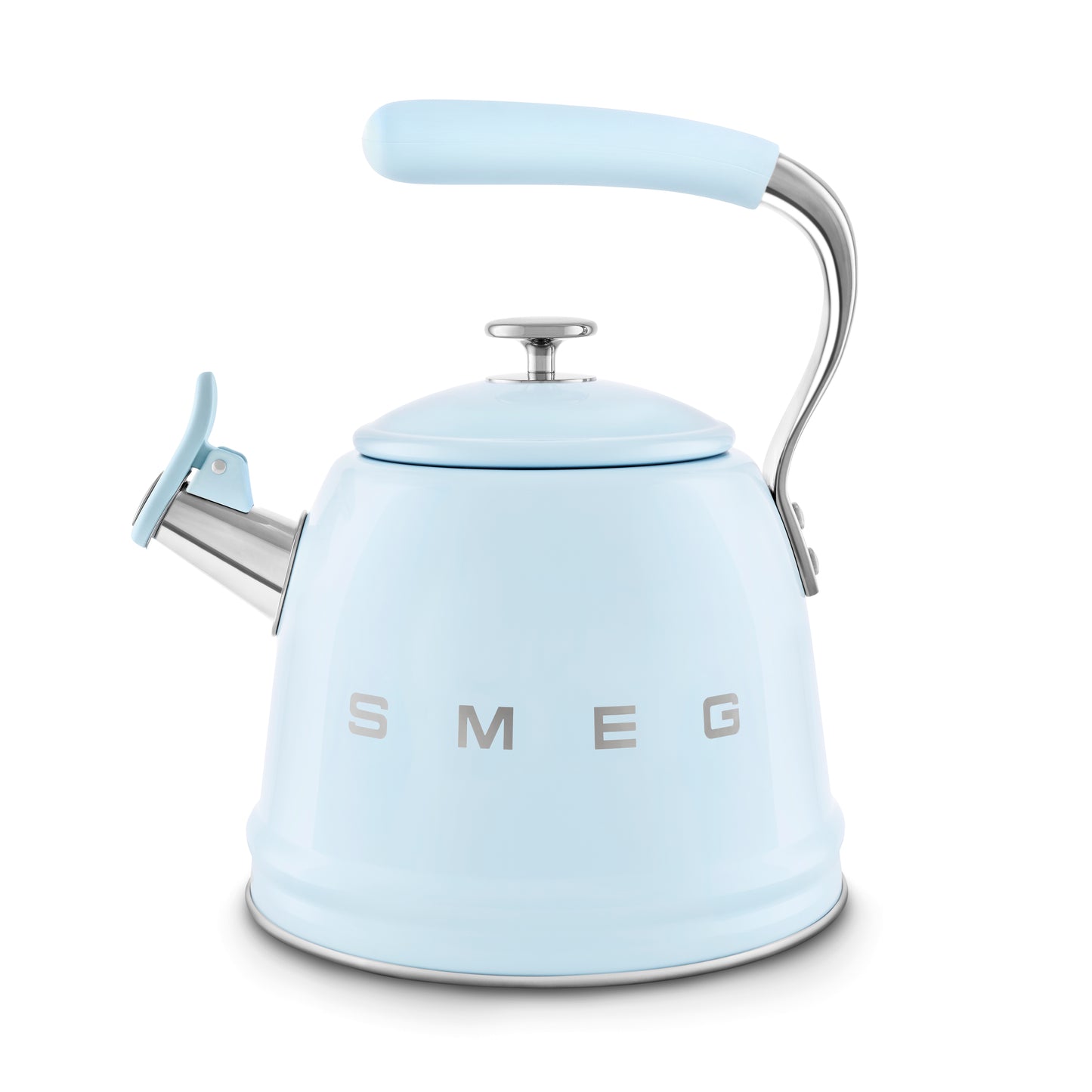 SMEG Retro Whistling Kettle – Pastel Blue Premium Stainless Steel Stovetop Tea Kettle