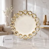 Brilliant Luxury Gold Circle Edge Round Serving Plate 9-Inch – Decorative Ceramic Platter